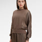 Bianca Crop Blouse - Brown