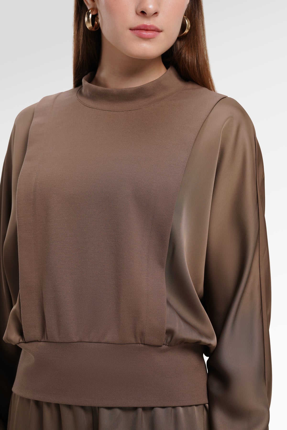 Bianca Crop Blouse - Brown