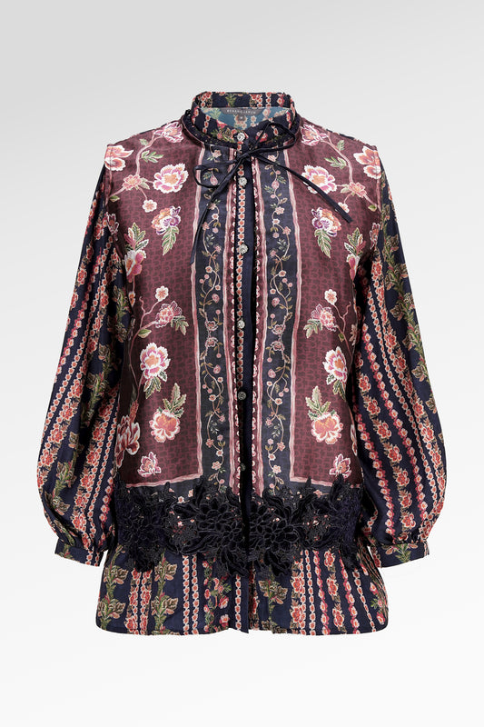 Blooming Eid Layered Shirt - Carnation