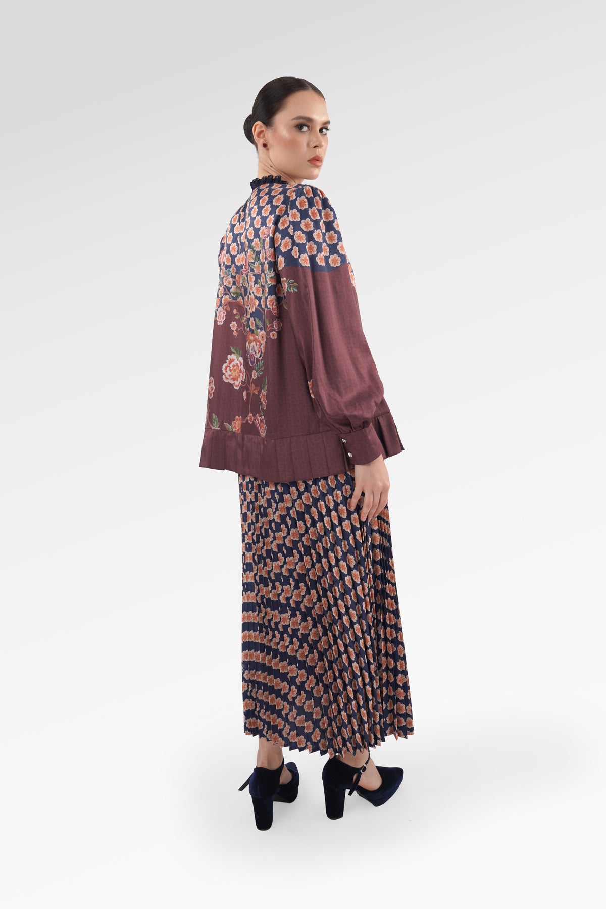 Blooming Eid Pleated Hem Shirt - Carnation