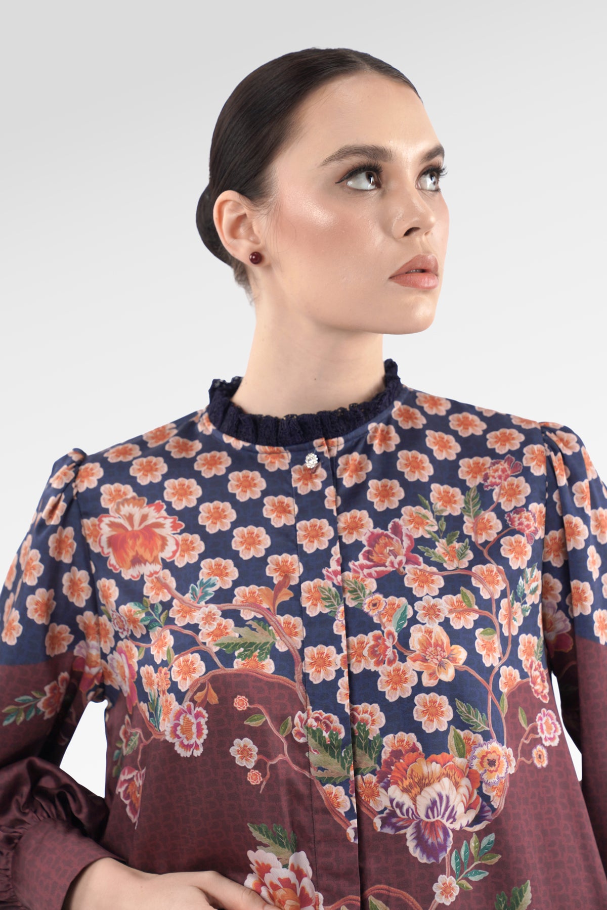 Blooming Eid Pleated Hem Shirt - Carnation