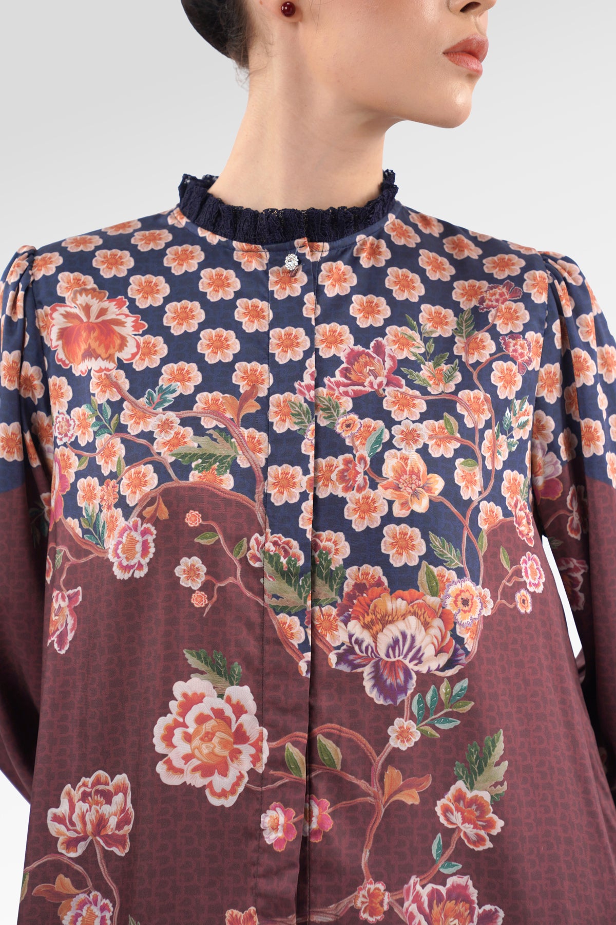 Blooming Eid Pleated Hem Shirt - Carnation