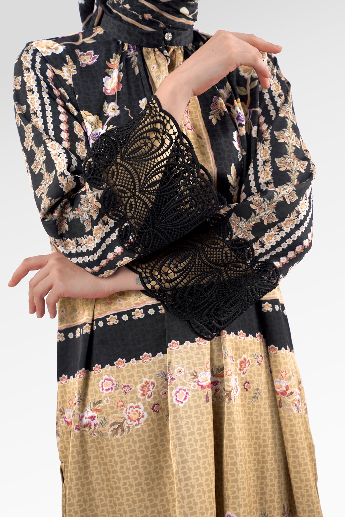 Blooming Eid Tunic - Black Iris