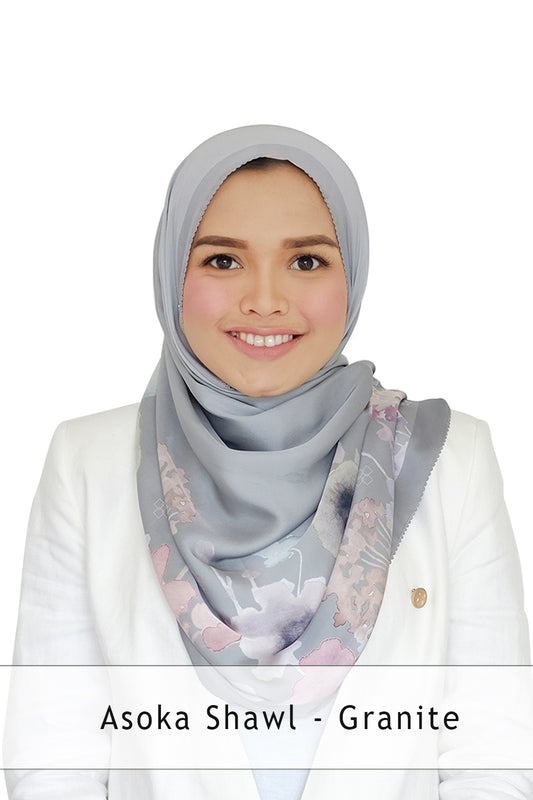 Asoka Satin Shawl - Granit