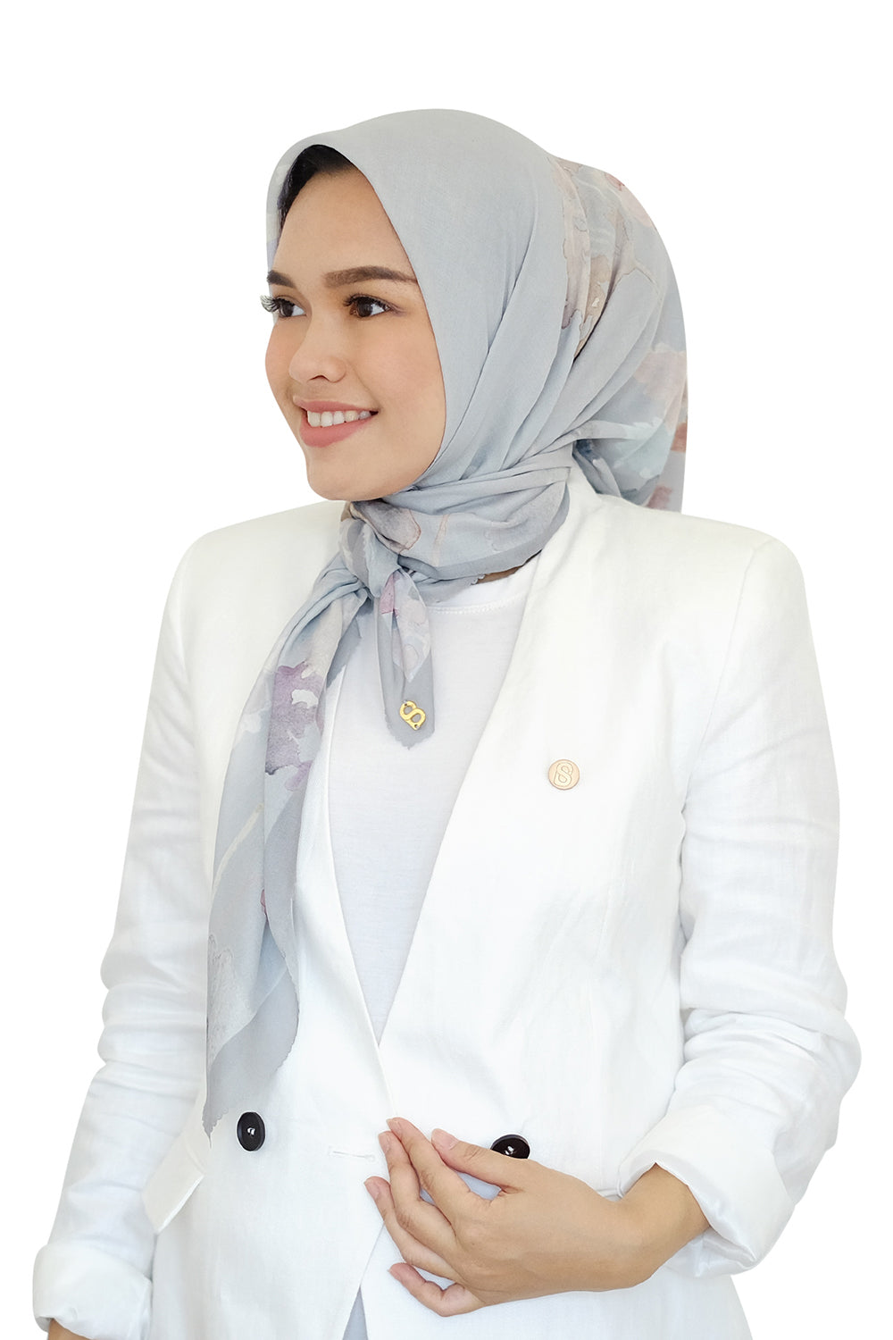 Asoka Square Voal - Silver