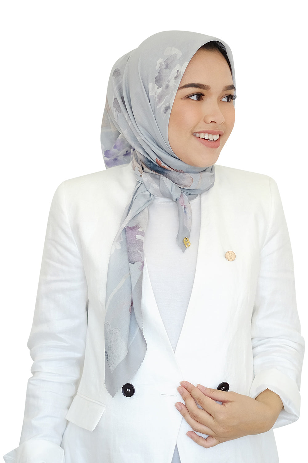 Asoka Square Voal - Silver