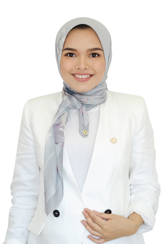 Asoka Square Voal - Silver