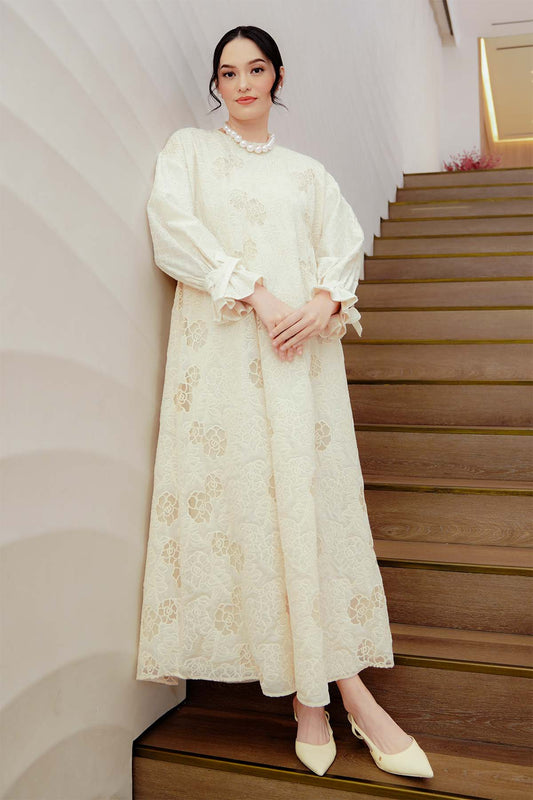 Carissa Embroidery Dress - Ivory