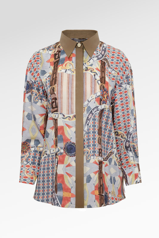 Chainerie Back Pleated Shirt - Azurite