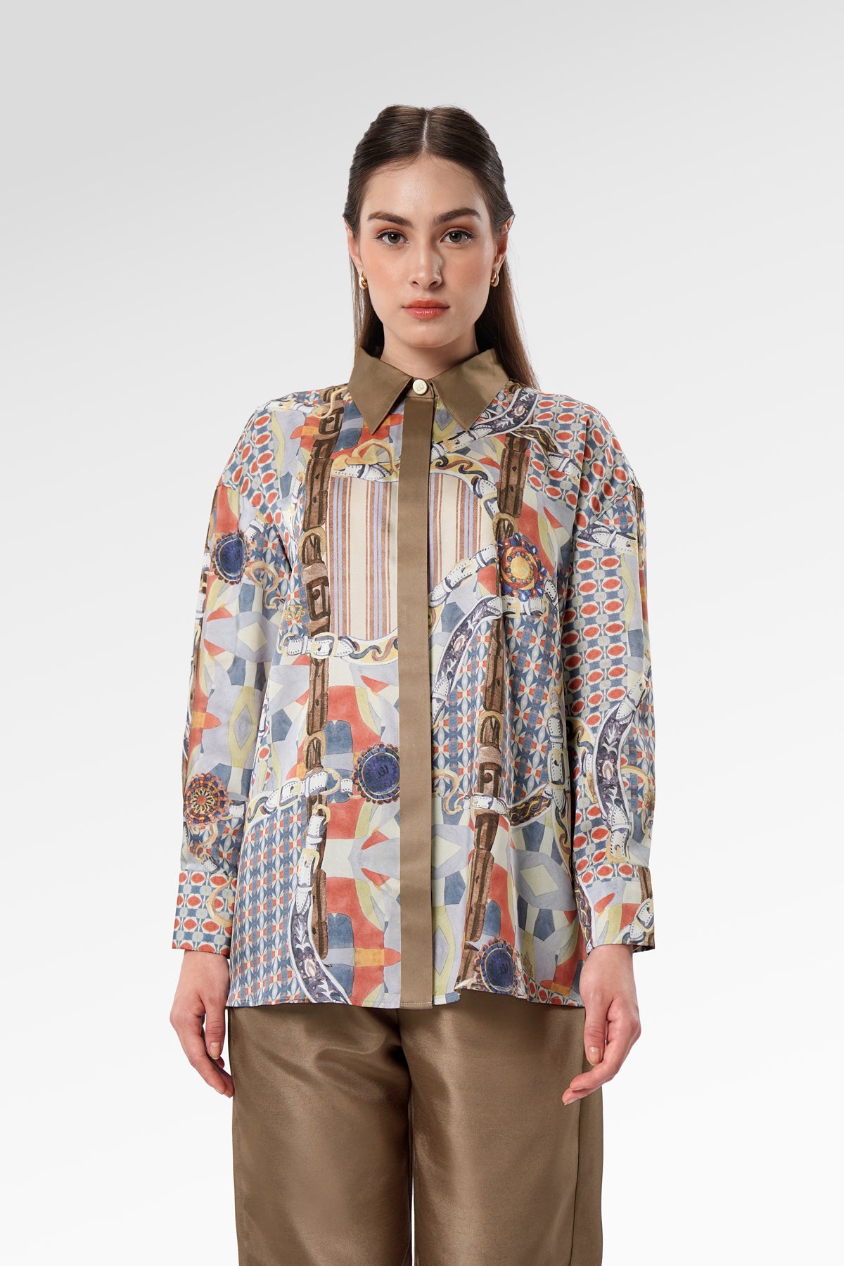 Chainerie Back Pleated Shirt - Azurite