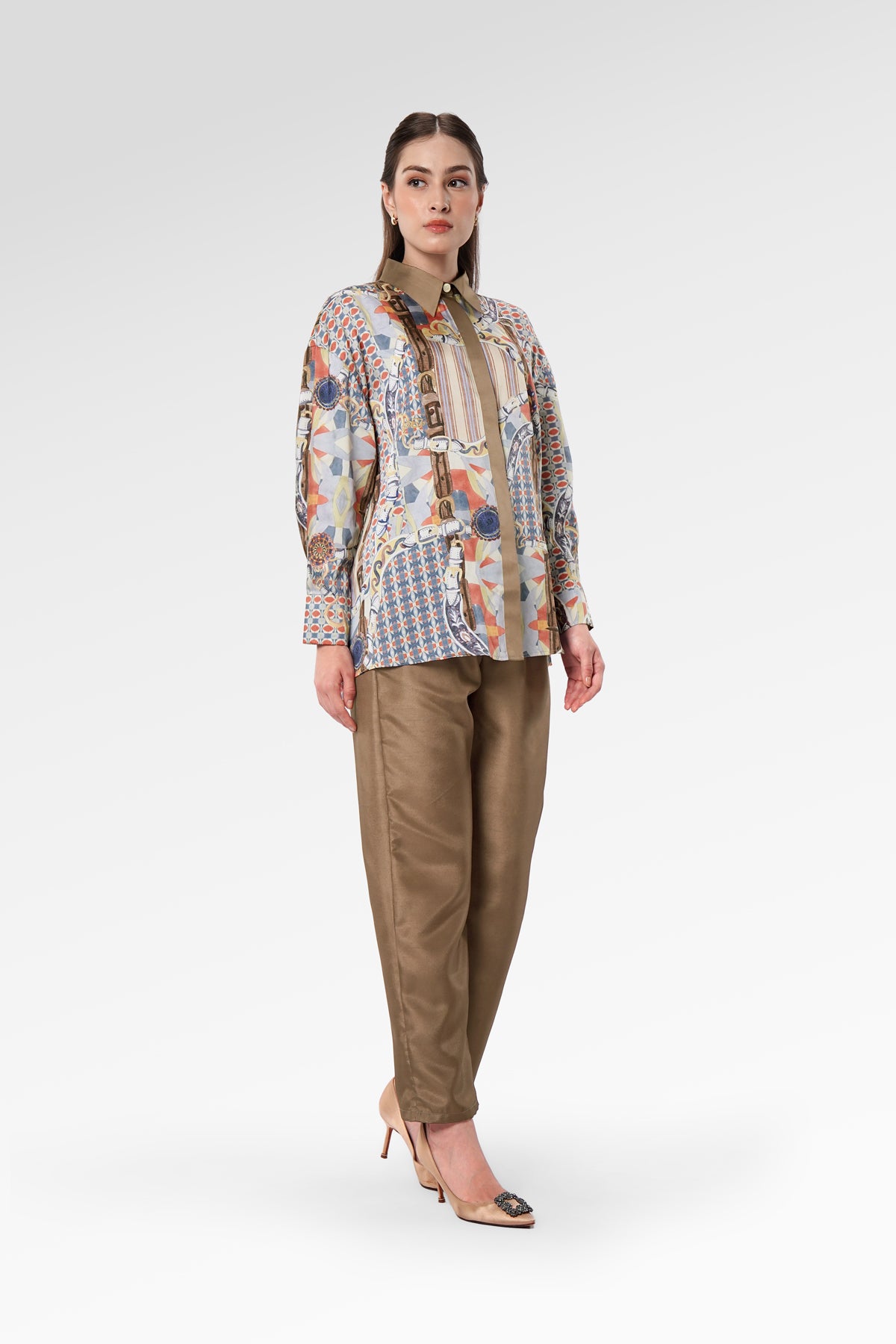 Chainerie Back Pleated Shirt - Azurite