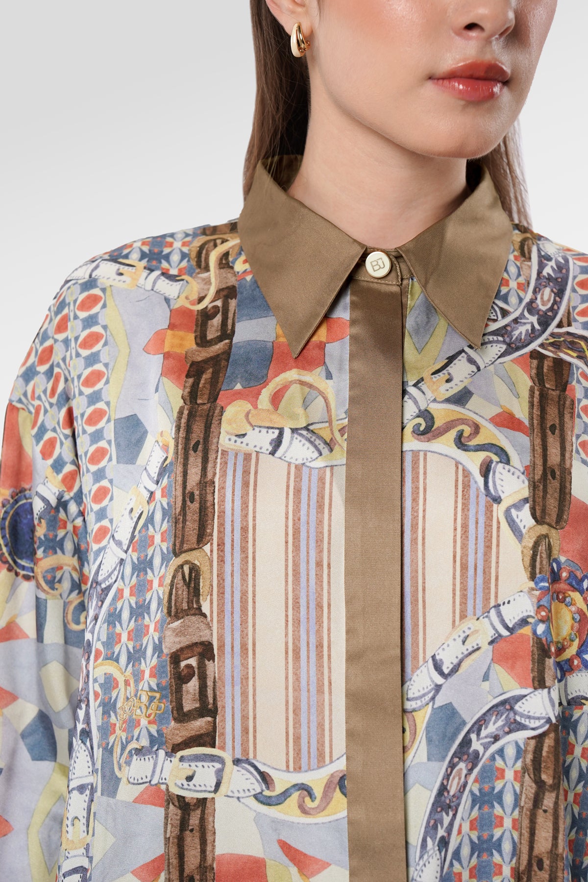 Chainerie Back Pleated Shirt - Azurite