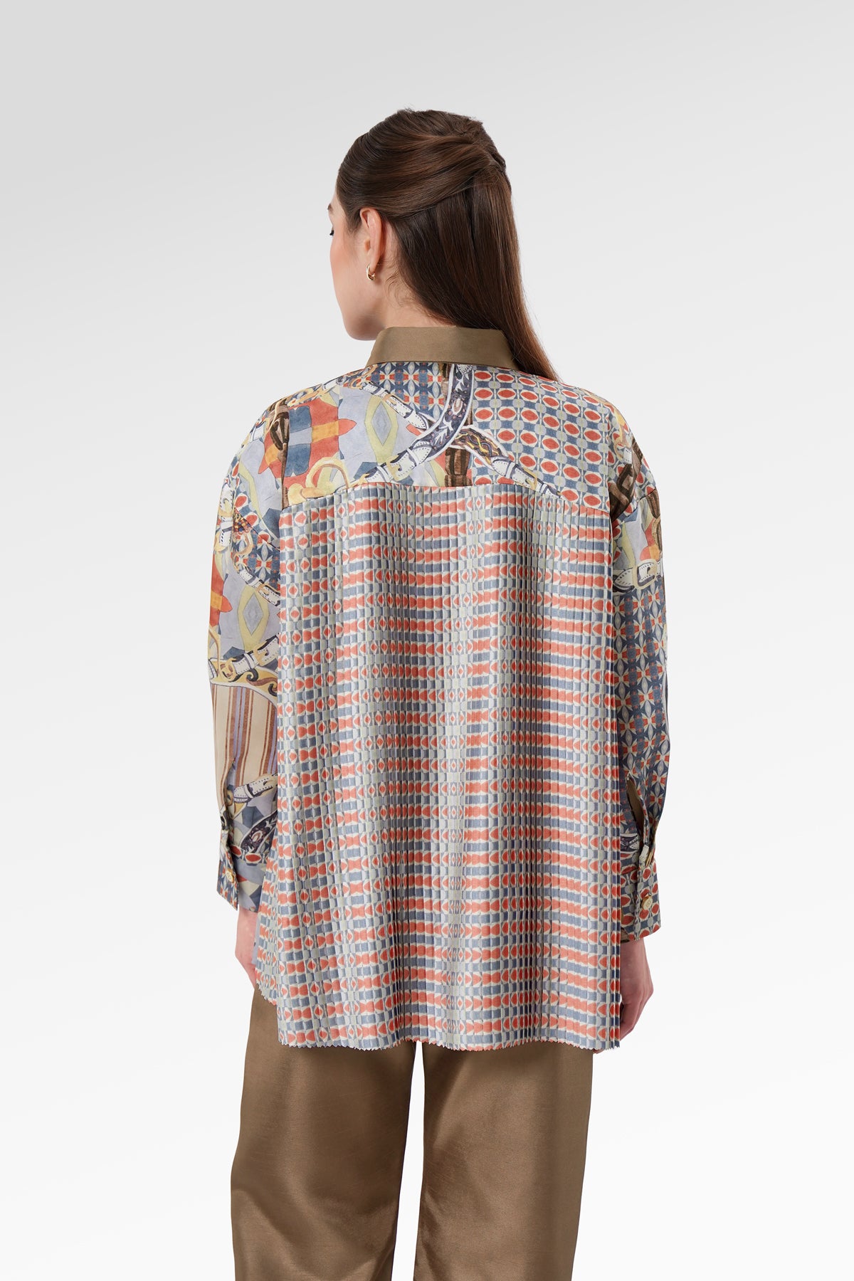 Chainerie Back Pleated Shirt - Azurite