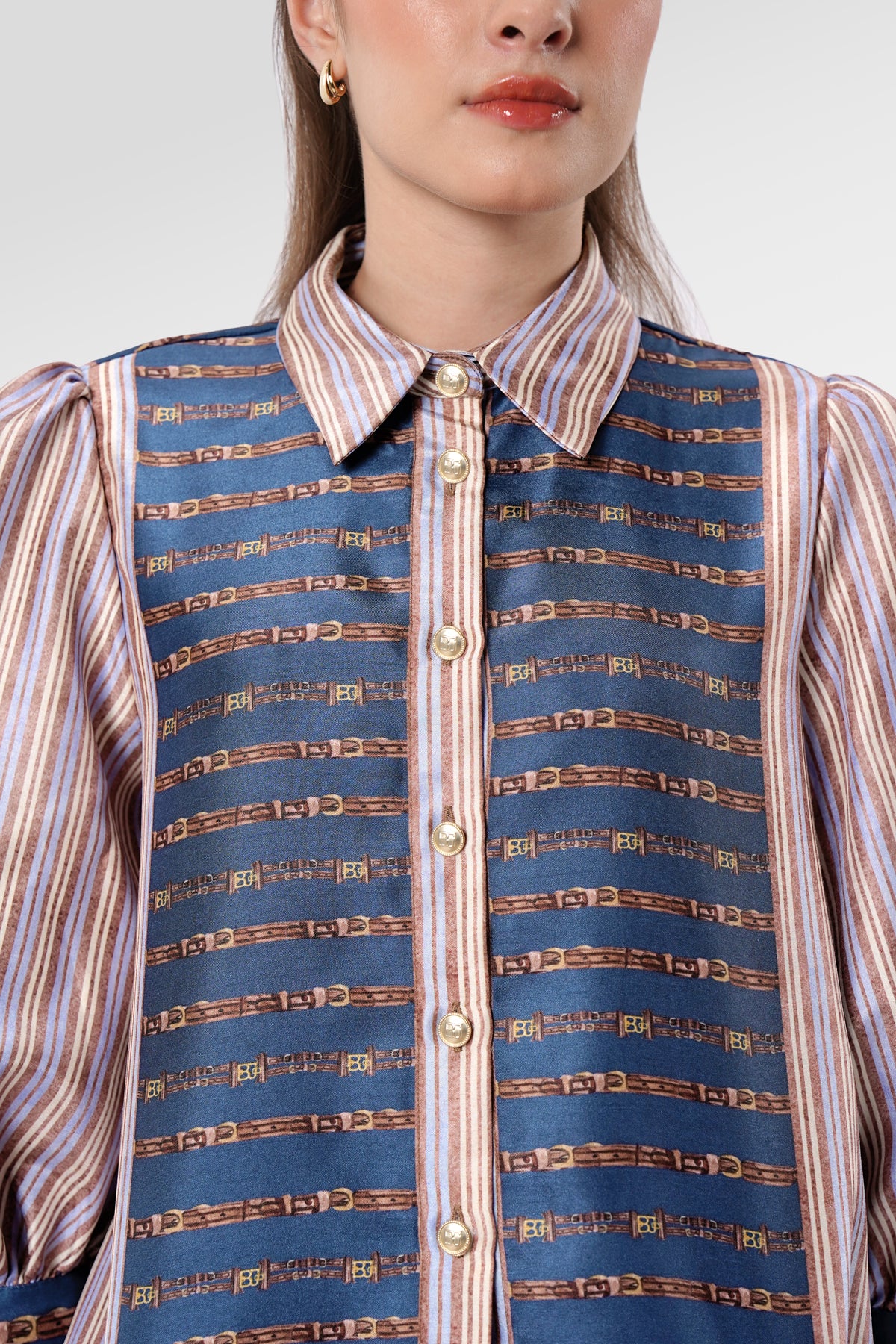 Chainerie Crop Shirt - Azurite