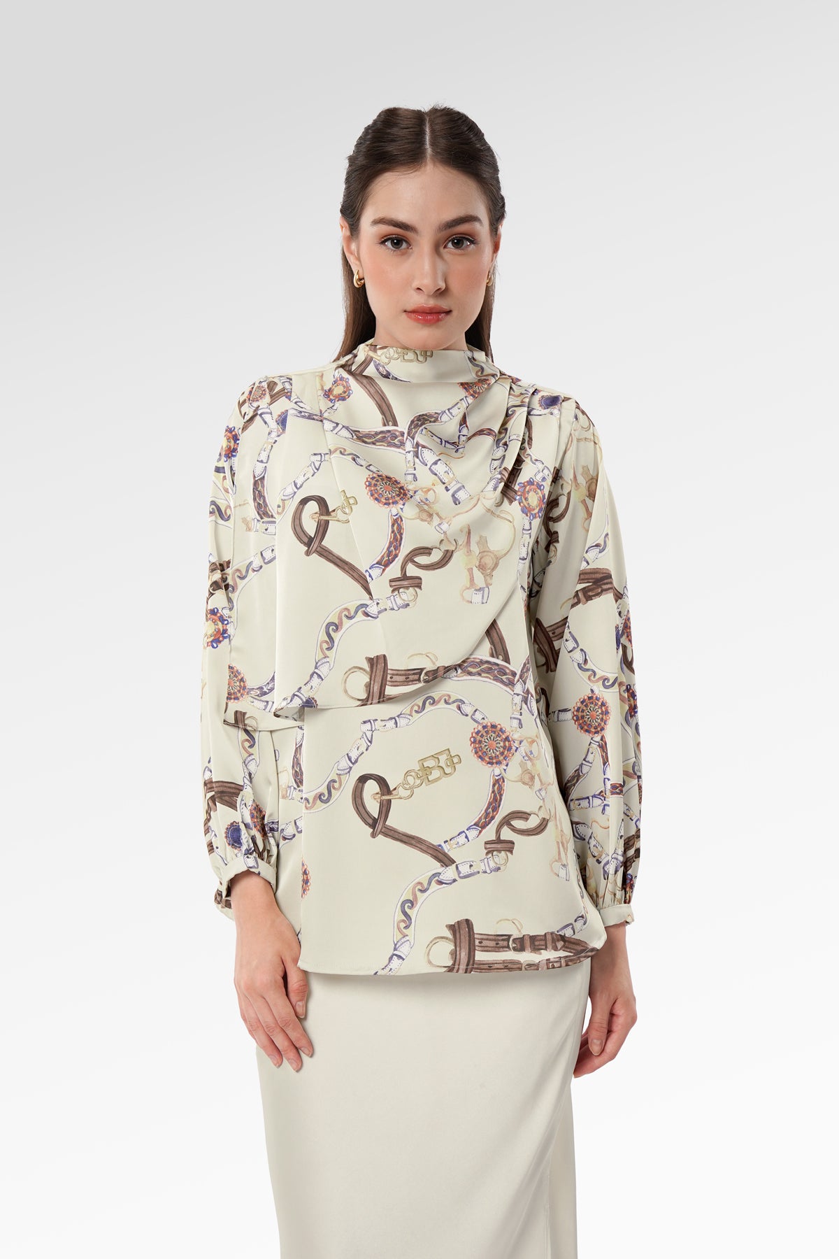 Chainerie Drapery Blouse - Zircon