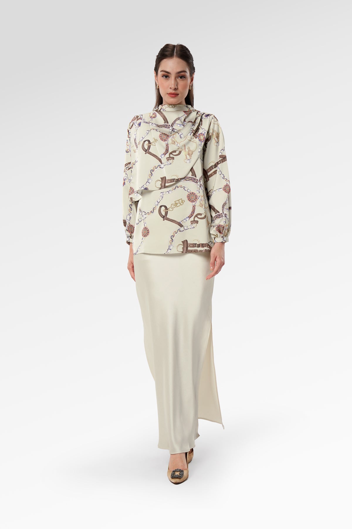 Chainerie Drapery Blouse - Zircon