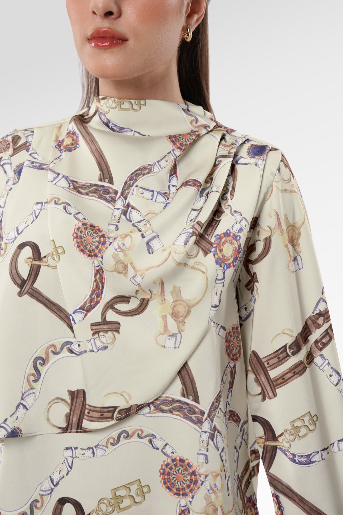 Chainerie Drapery Blouse - Zircon