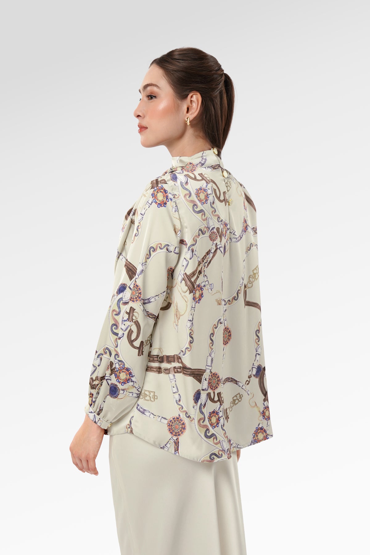 Chainerie Drapery Blouse - Zircon