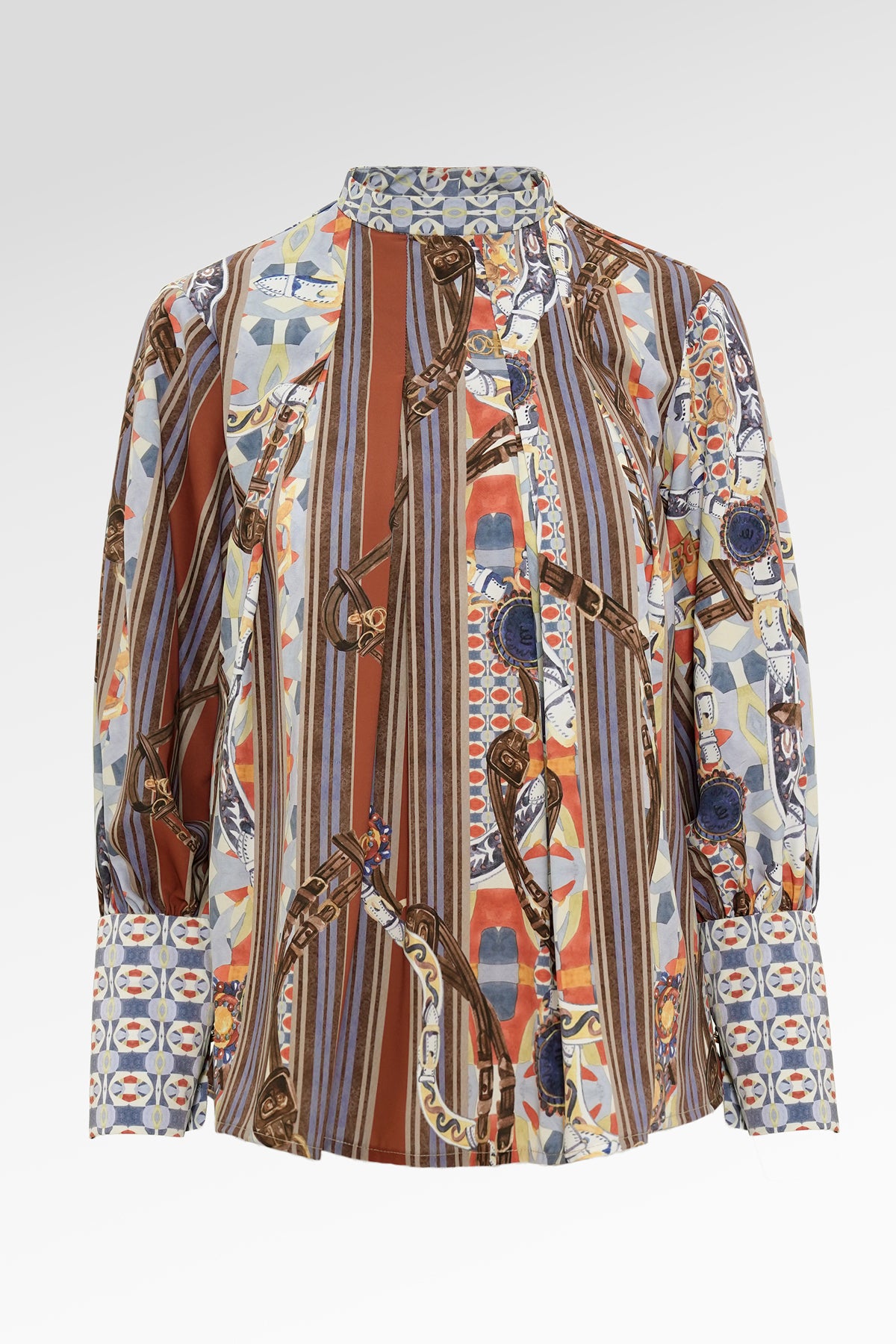 Chainerie Pleated Blouse - Azurite