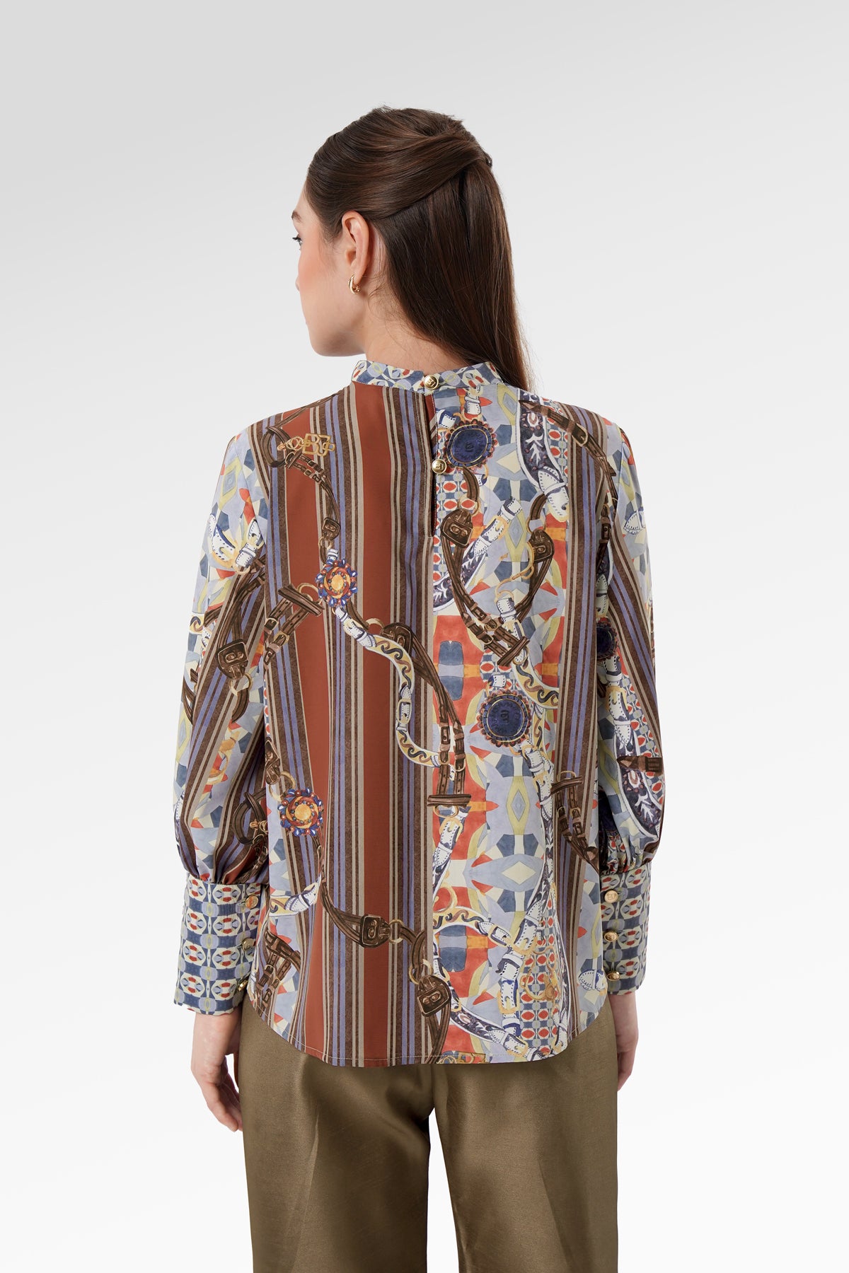 Chainerie Pleated Blouse - Azurite