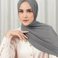 Tapis Satin Jacquard Shawl - Charcoal Gray