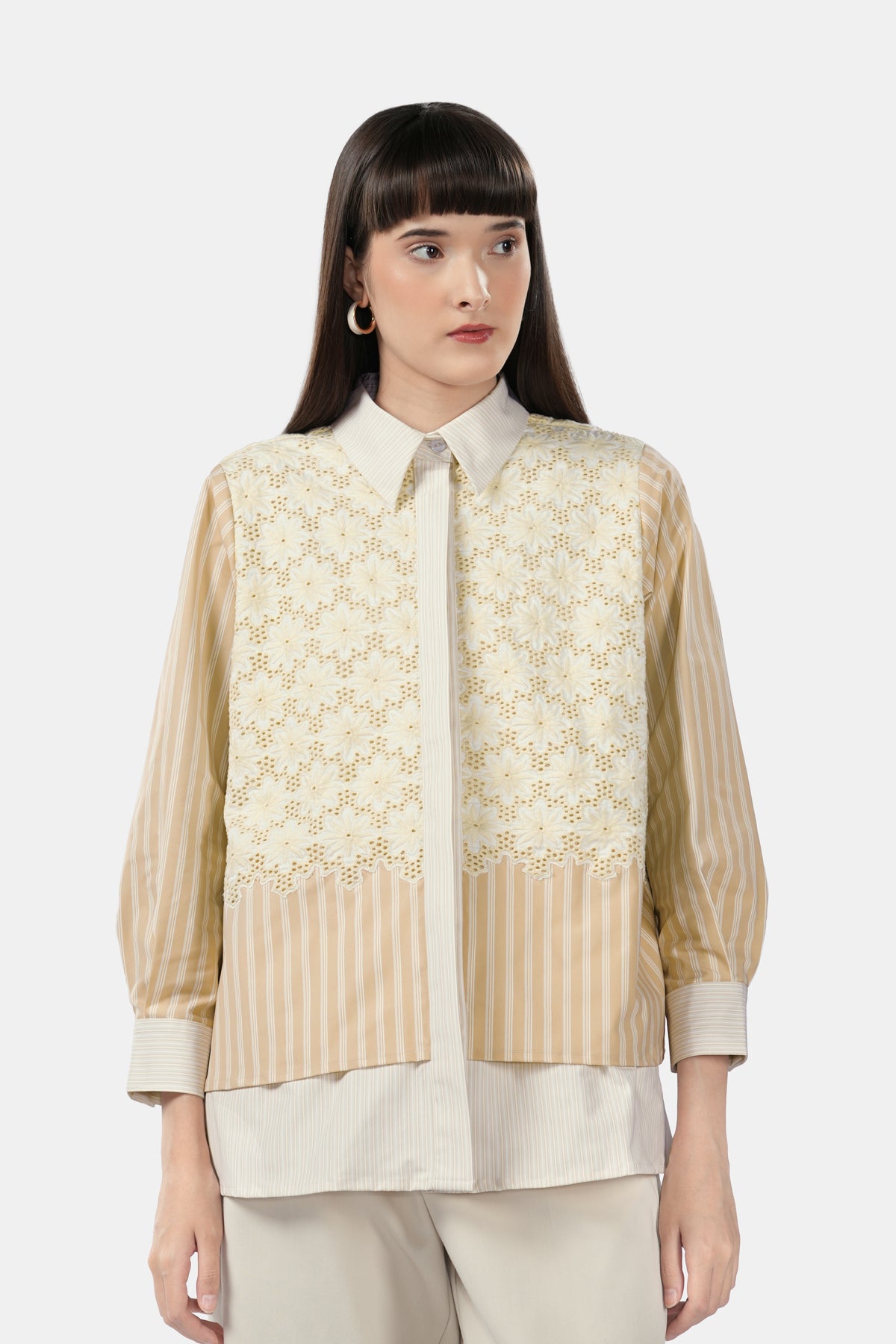 Calesta Lace Shirt - Caramel