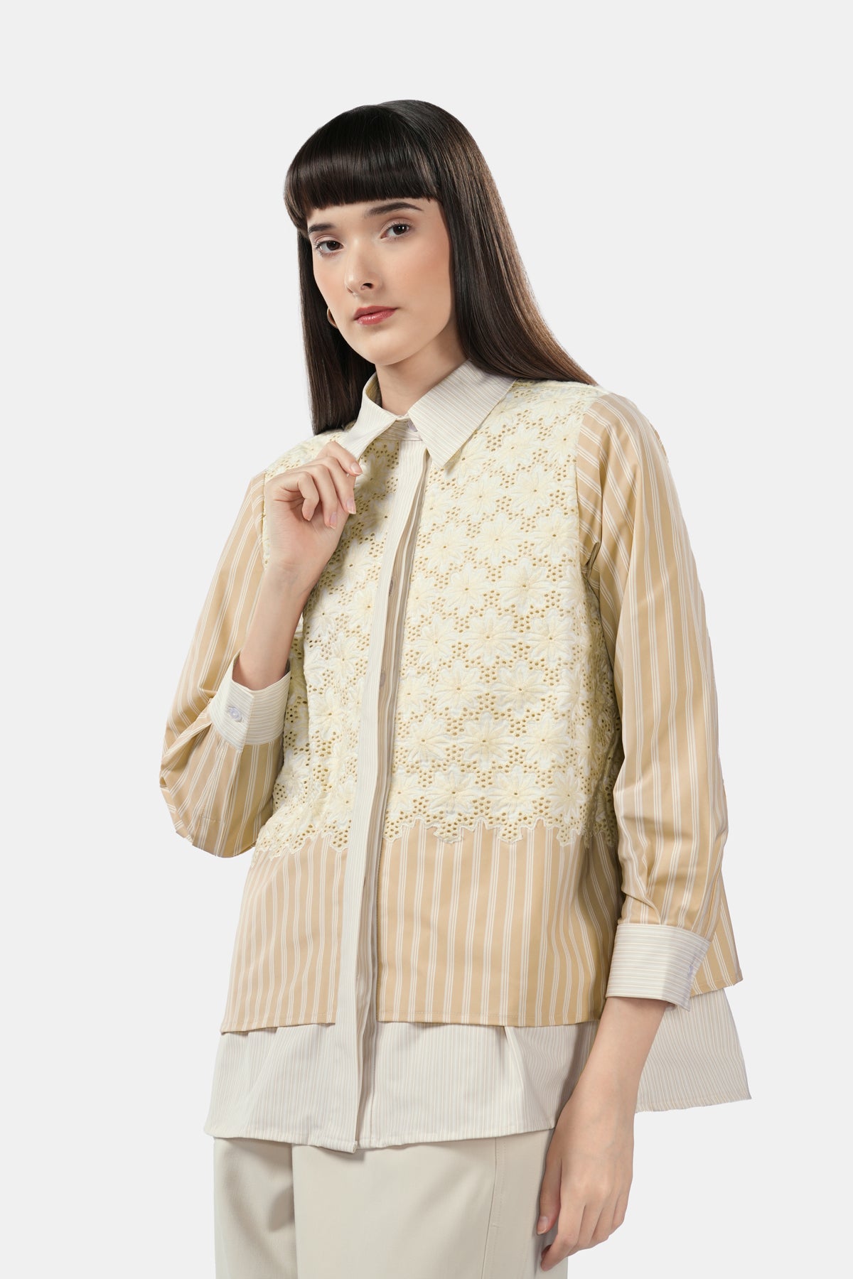 Calesta Lace Shirt - Caramel