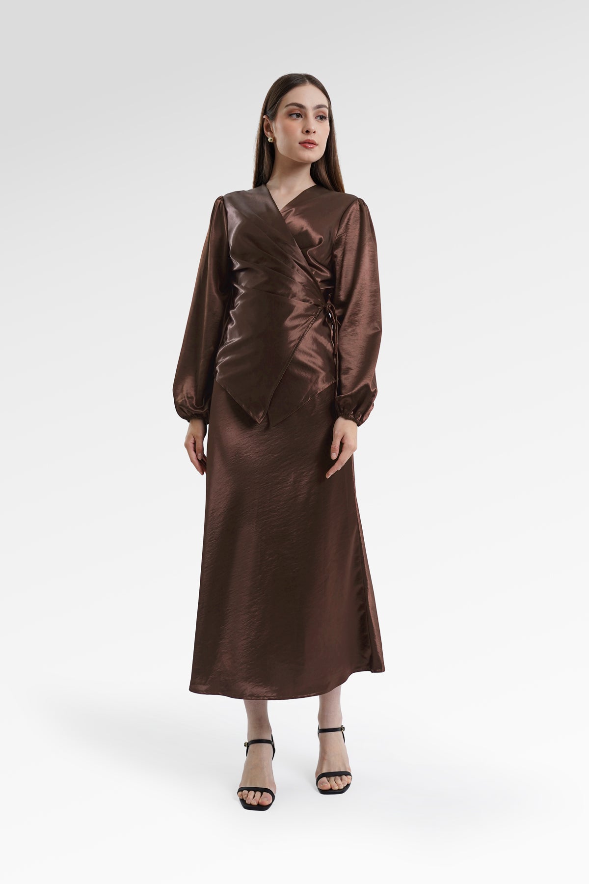 Camille Drapery Outer - Deep Mahogany