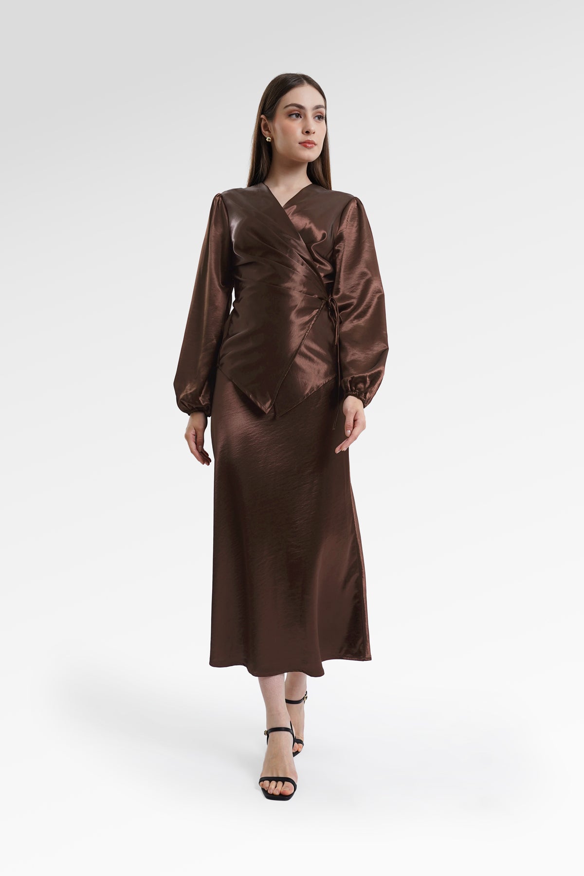 Camille Drapery Outer - Deep Mahogany