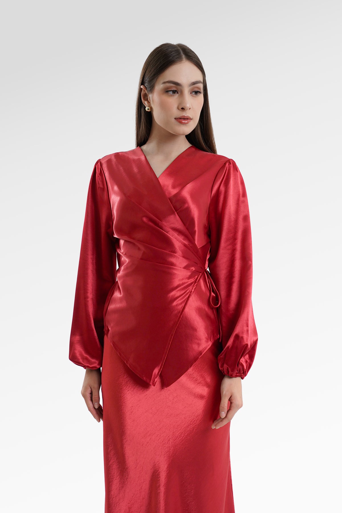 Camille Drapery Outer - Maroon