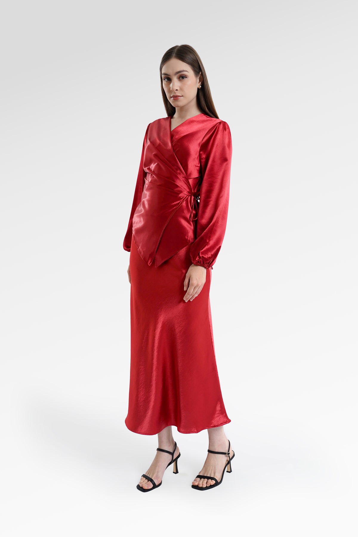 Camille Drapery Outer - Maroon
