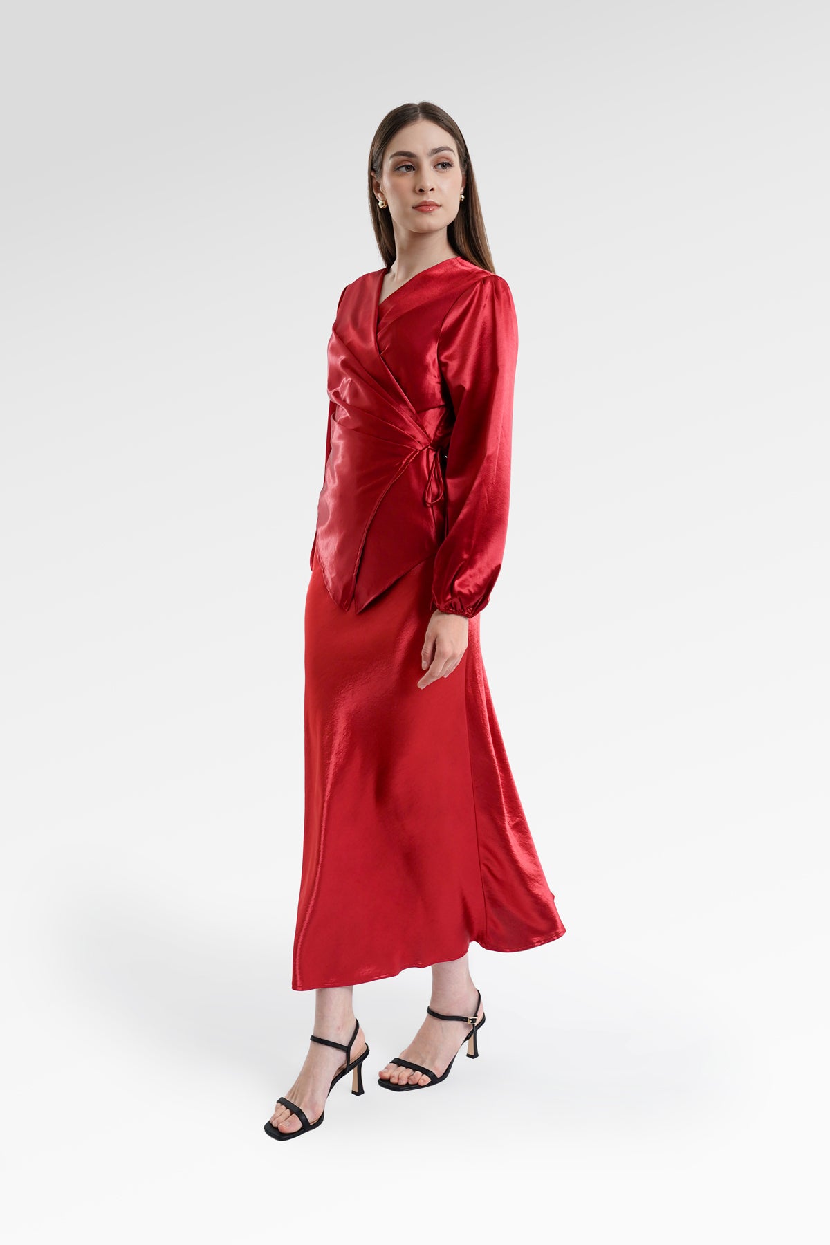 Camille Drapery Outer - Maroon