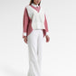 Carleen Mix Fabric Shirt - Red