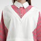 Carleen Mix Fabric Shirt - Red