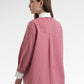 Carleen Mix Fabric Shirt - Red