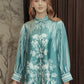 Chinoiserie Pleated Shirt - Teal