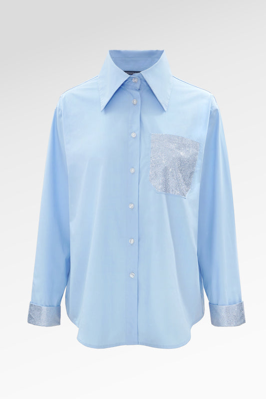 Claire Beads Shirt - Blue