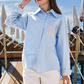 Claire Beads Shirt - Blue