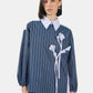Claretta Flower Blouse - Twilight Blue