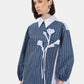Claretta Flower Blouse - Twilight Blue