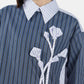 Claretta Flower Blouse - Twilight Blue