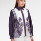 Opulent Bloom Embroidery Lace Shirt - Deep Violet