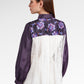 Opulent Bloom Embroidery Lace Shirt - Deep Violet