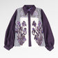 Opulent Bloom Embroidery Lace Shirt - Deep Violet