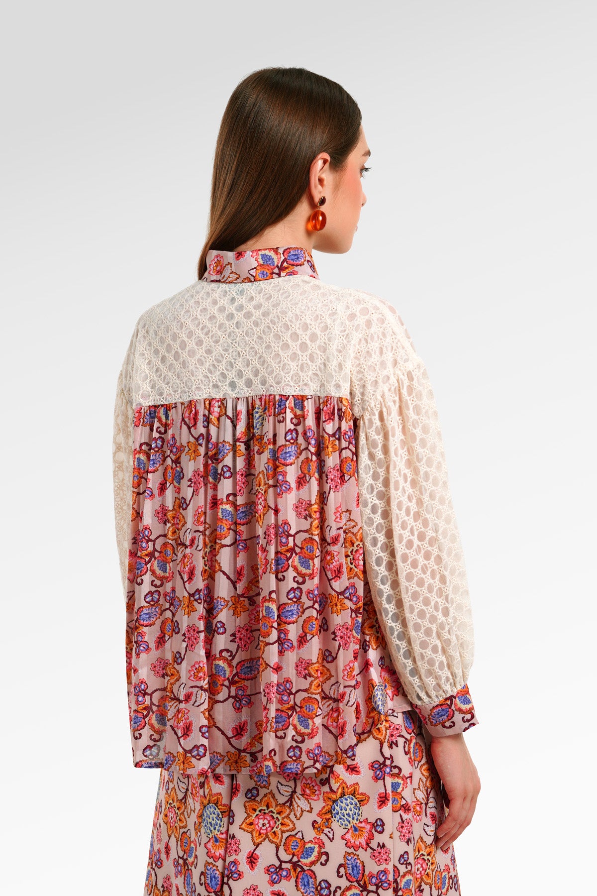 Opulent Bloom Embroidery Shirt - Petal Cream