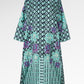 Opulent Bloom Embroidery Shirt Dress - Teal Mirage