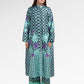 Opulent Bloom Embroidery Shirt Dress - Teal Mirage