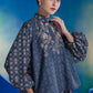 Coral Dreams Crop Shirt - Deep Ocean
