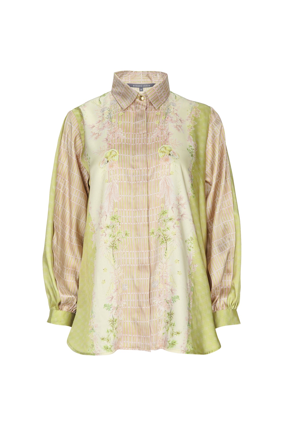 Coral Dreams Satin Shirt - Algae