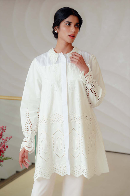 Daisy Bell Sleeve Shirt - White